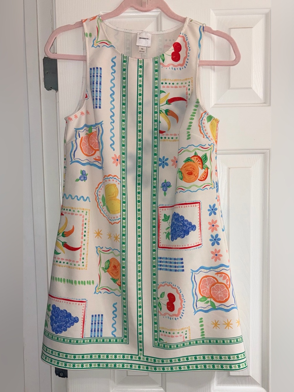 Maeve by Anthropologie Sleeveless Women’s Fruit Print Shift Mini Dress XS